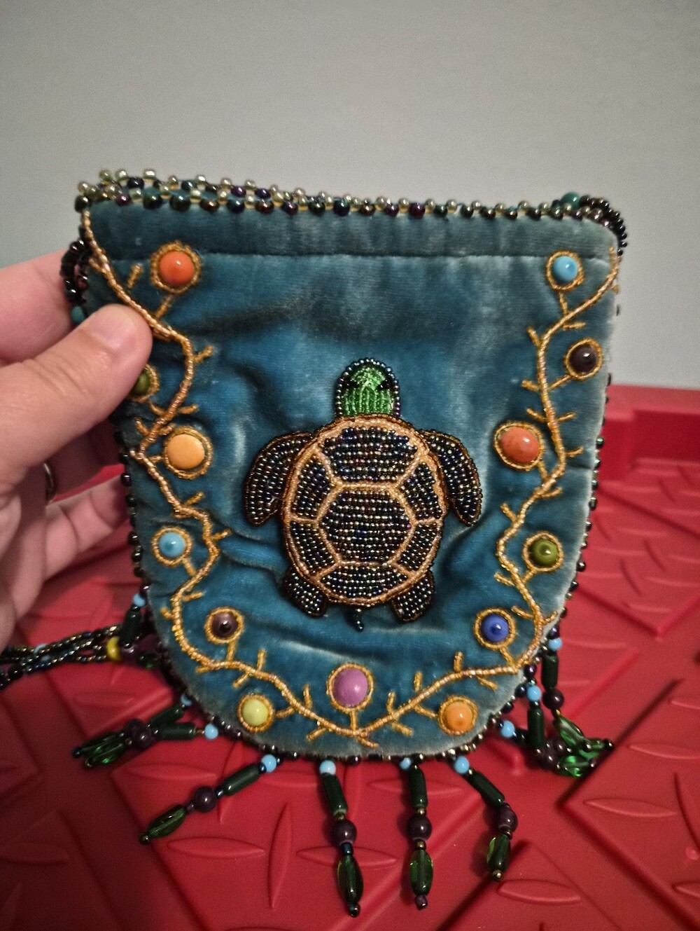 Beaded Turtle Purse